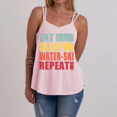 Eat Sleep WaterSki Repeat Gift Women's Strappy Tank