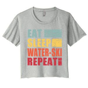 Eat Sleep WaterSki Repeat Gift Women's Crop Top Tee