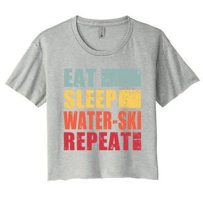 Eat Sleep WaterSki Repeat Gift Women's Crop Top Tee