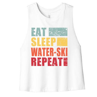 Eat Sleep WaterSki Repeat Gift Women's Racerback Cropped Tank