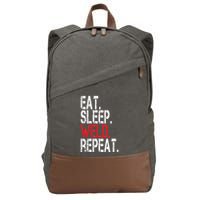 Eat Sleep Weld Repeat Funny Welder Cotton Canvas Backpack