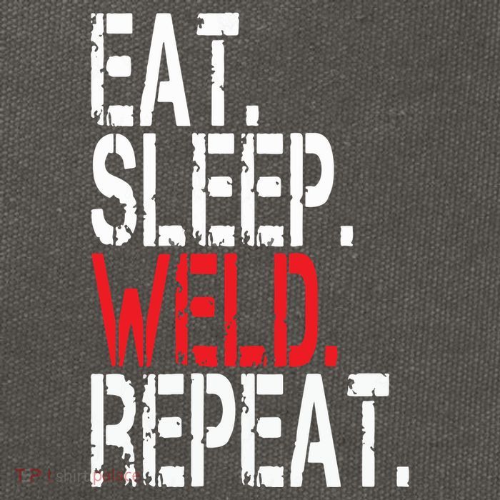 Eat Sleep Weld Repeat Funny Welder Cotton Canvas Backpack