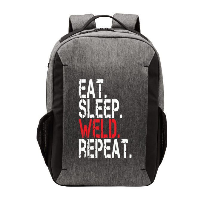 Eat Sleep Weld Repeat Funny Welder Vector Backpack