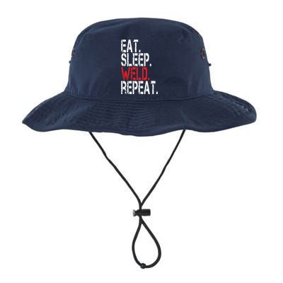 Eat Sleep Weld Repeat Funny Welder Legacy Cool Fit Booney Bucket Hat