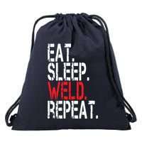 Eat Sleep Weld Repeat Funny Welder Drawstring Bag