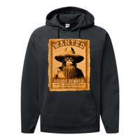 El Squatcho Wanted Poster – Western Bigfoot Funny Sasquatch Performance Fleece Hoodie