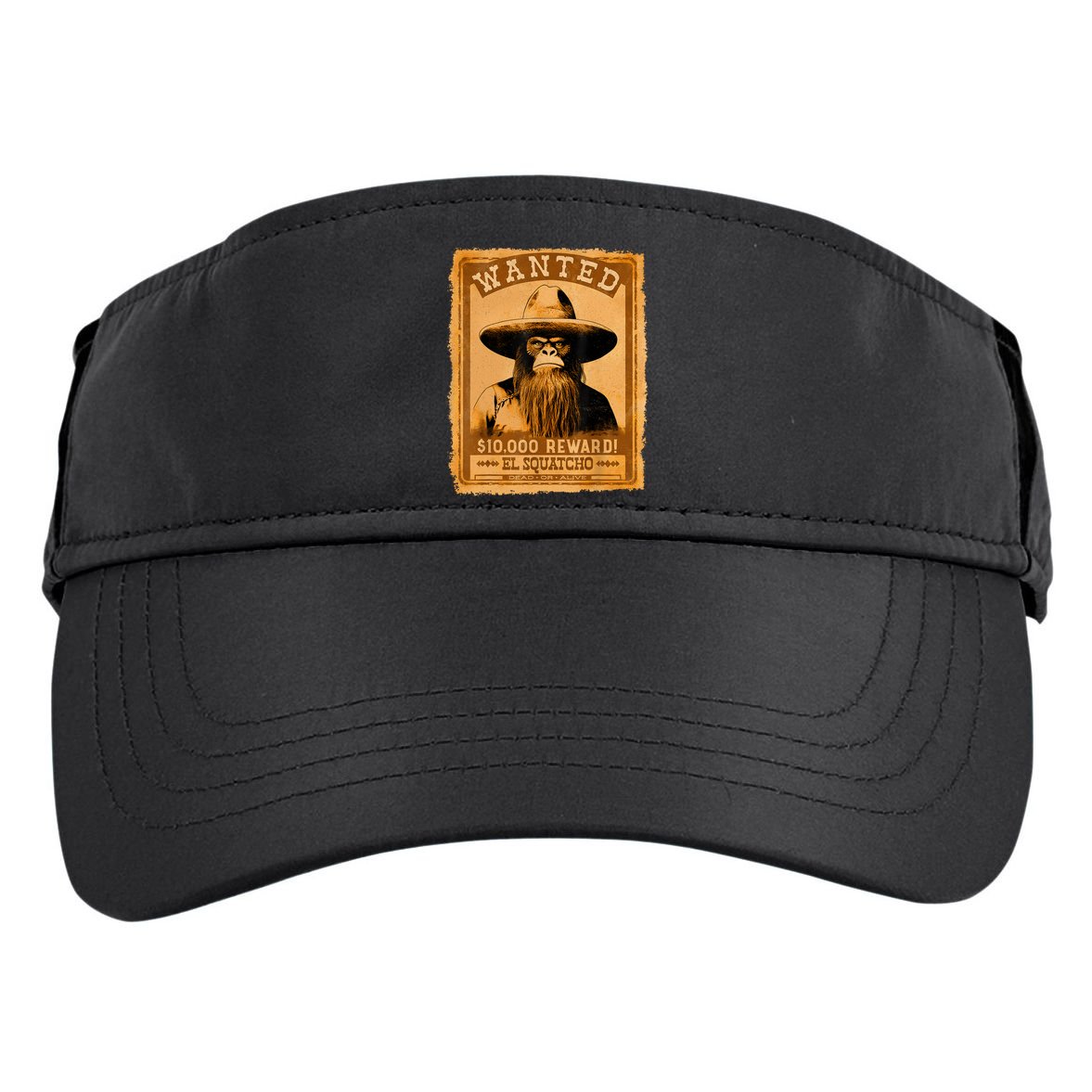 El Squatcho Wanted Poster – Western Bigfoot Funny Sasquatch Adult Drive Performance Visor