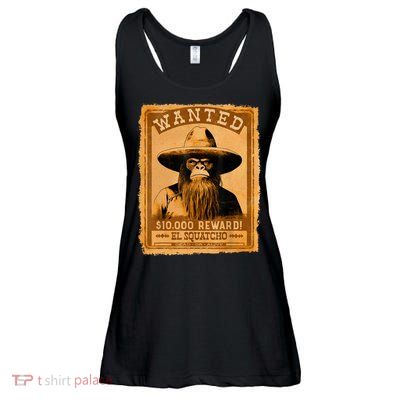 El Squatcho Wanted Poster – Western Bigfoot Funny Sasquatch Ladies Essential Flowy Tank