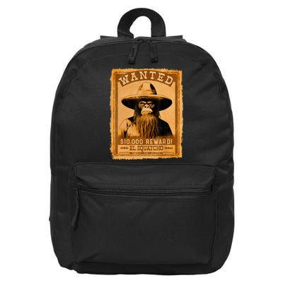 El Squatcho Wanted Poster – Western Bigfoot Funny Sasquatch 16 in Basic Backpack