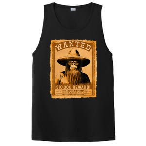 El Squatcho Wanted Poster – Western Bigfoot Funny Sasquatch PosiCharge Competitor Tank