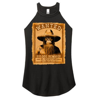 El Squatcho Wanted Poster – Western Bigfoot Funny Sasquatch Women's Perfect Tri Rocker Tank