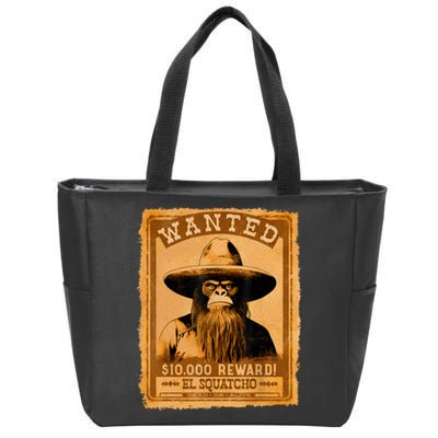 El Squatcho Wanted Poster – Western Bigfoot Funny Sasquatch Zip Tote Bag