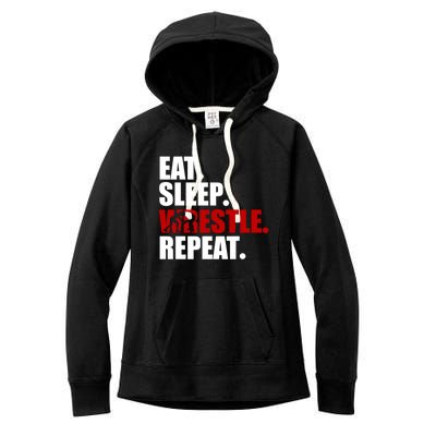 Eat Sleep Wrestle, Repeat Wrestle Women's Fleece Hoodie