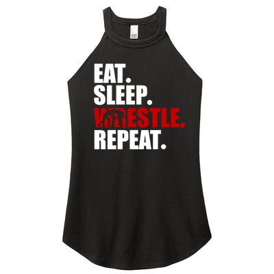 Eat Sleep Wrestle, Repeat Wrestle Women’s Perfect Tri Rocker Tank