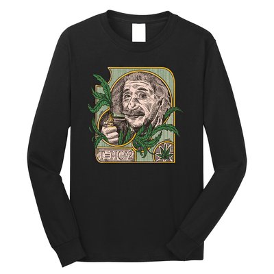 Einstein Smoking Weed Long Sleeve Shirt