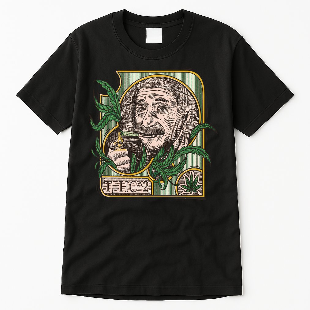 Einstein Smoking Weed Tall T-Shirt