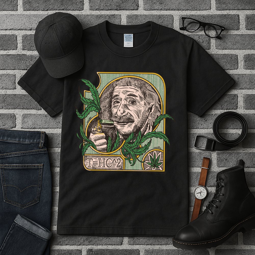 Einstein Smoking Weed Tall T-Shirt