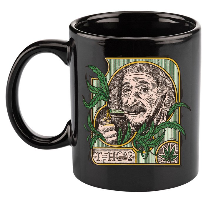 Einstein Smoking Weed 11oz C Handle Ceramic Mug