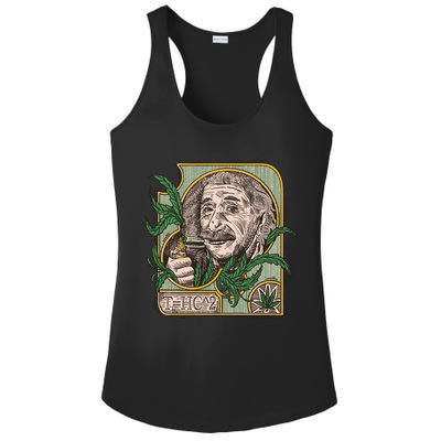 Einstein Smoking Weed Ladies PosiCharge Competitor Racerback Tank