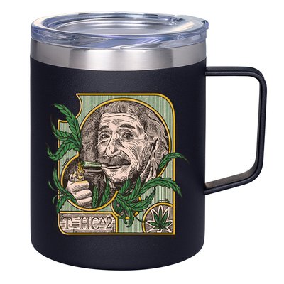 Einstein Smoking Weed 12oz Stainless Steel Coffee Mug