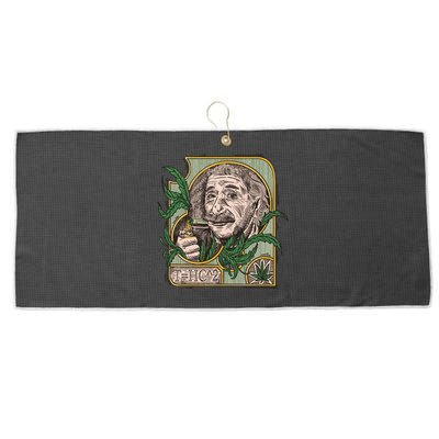 Einstein Smoking Weed Large Microfiber Waffle Golf Towel