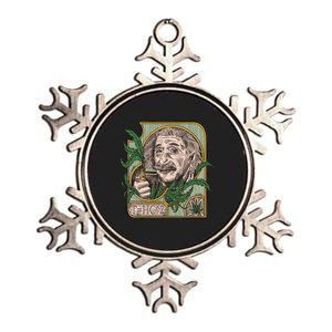 Einstein Smoking Weed Metallic Star Ornament