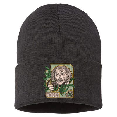 Einstein Smoking Weed Sustainable Knit Beanie