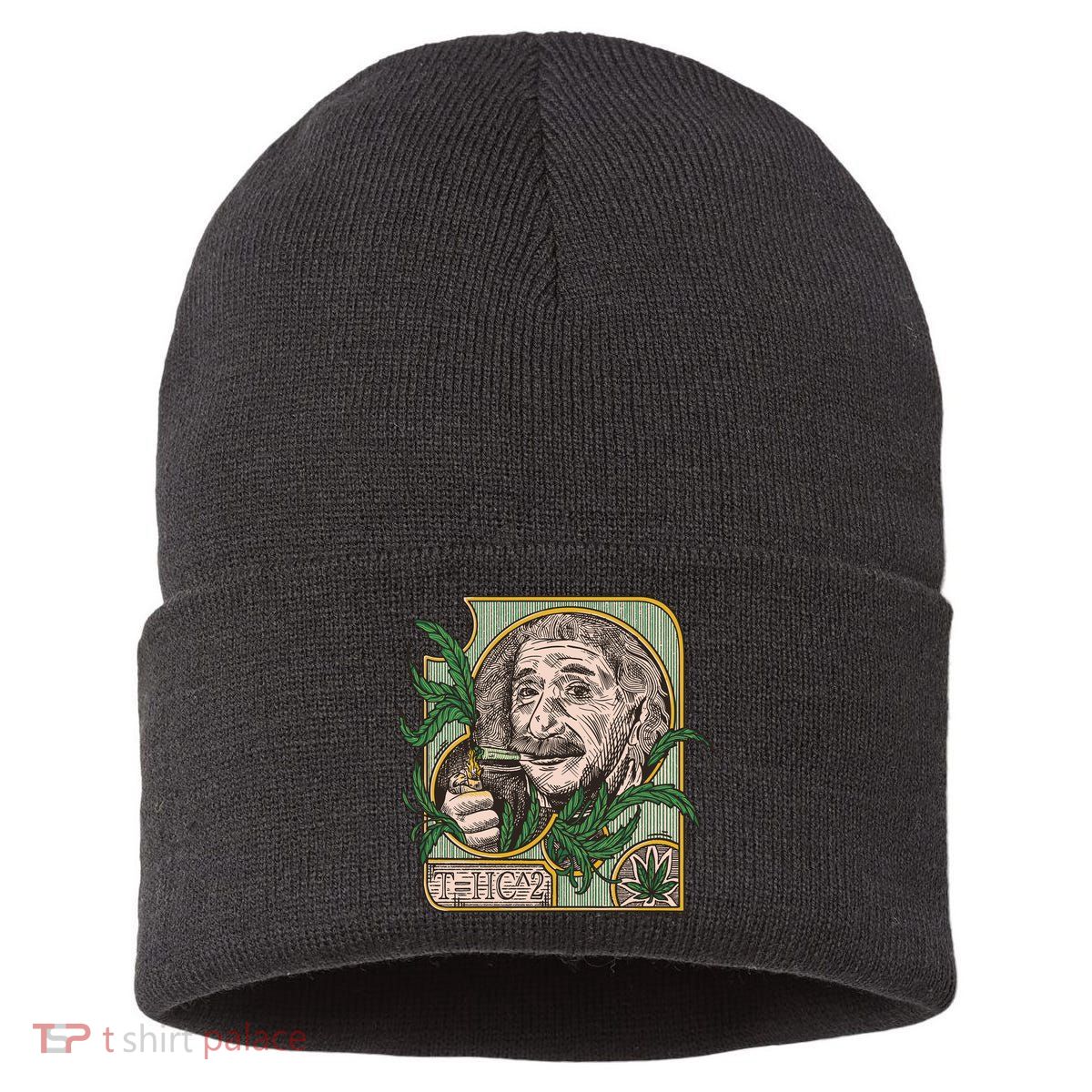 Einstein Smoking Weed Sustainable Knit Beanie