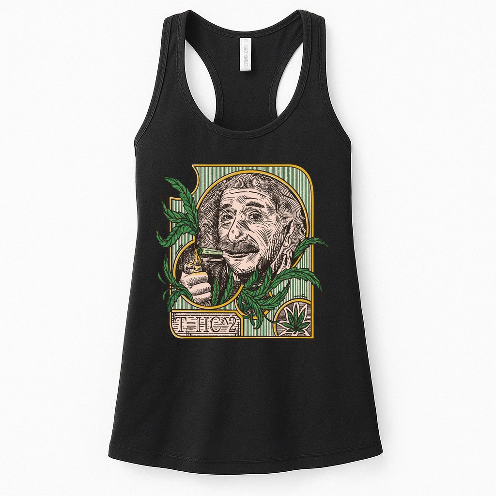 Einstein Smoking Weed Womens Tank Top