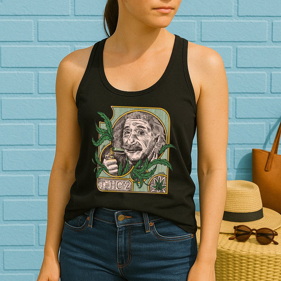 Einstein Smoking Weed Womens Tank Top