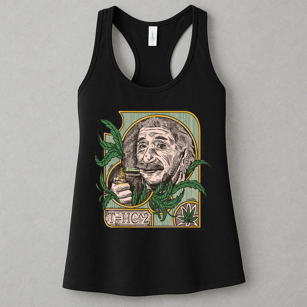 Einstein Smoking Weed Womens Tank Top