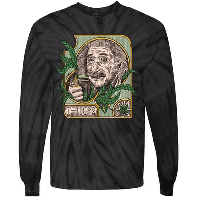 Einstein Smoking Weed Tie-Dye Long Sleeve Shirt