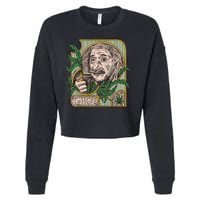 Einstein Smoking Weed Cropped Pullover Crew