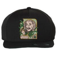 Einstein Smoking Weed Wool Snapback Cap