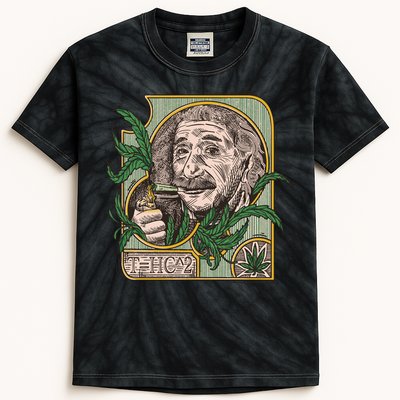 Einstein Smoking Weed Kids Tie-Dye T-Shirt
