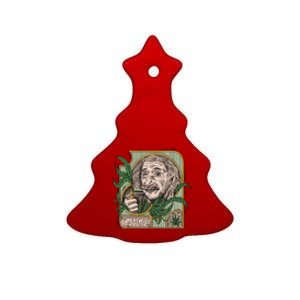 Einstein Smoking Weed Ceramic Tree Ornament