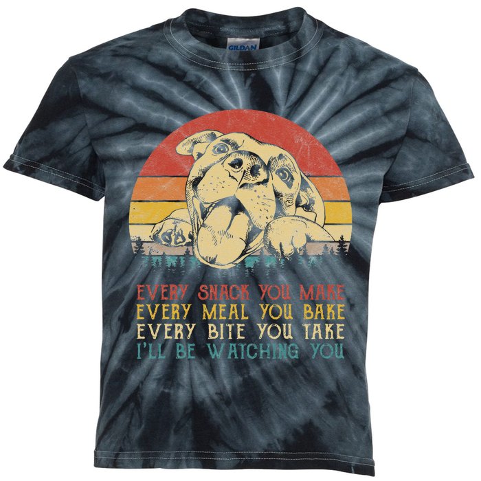 Every Snack You Make Pitbull Dog Dog Mom Dog Dad Pit Bull Kids Tie-Dye T-Shirt