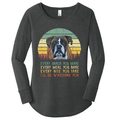 Every Snack You Make Boxer dog Funny Dog Mom Dog Dad Women's Perfect Tri Tunic Long Sleeve Shirt