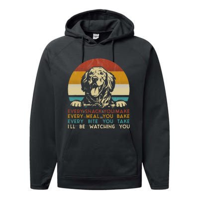 Every Snack You Make Golden Retriever Dog Breed Retro Performance Fleece Hoodie