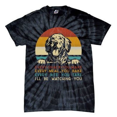 Every Snack You Make Golden Retriever Dog Breed Retro Tie-Dye T-Shirt