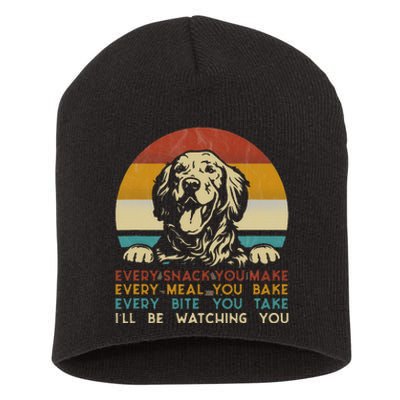 Every Snack You Make Golden Retriever Dog Breed Retro Short Acrylic Beanie