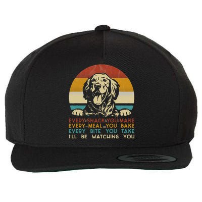 Every Snack You Make Golden Retriever Dog Breed Retro Wool Snapback Cap