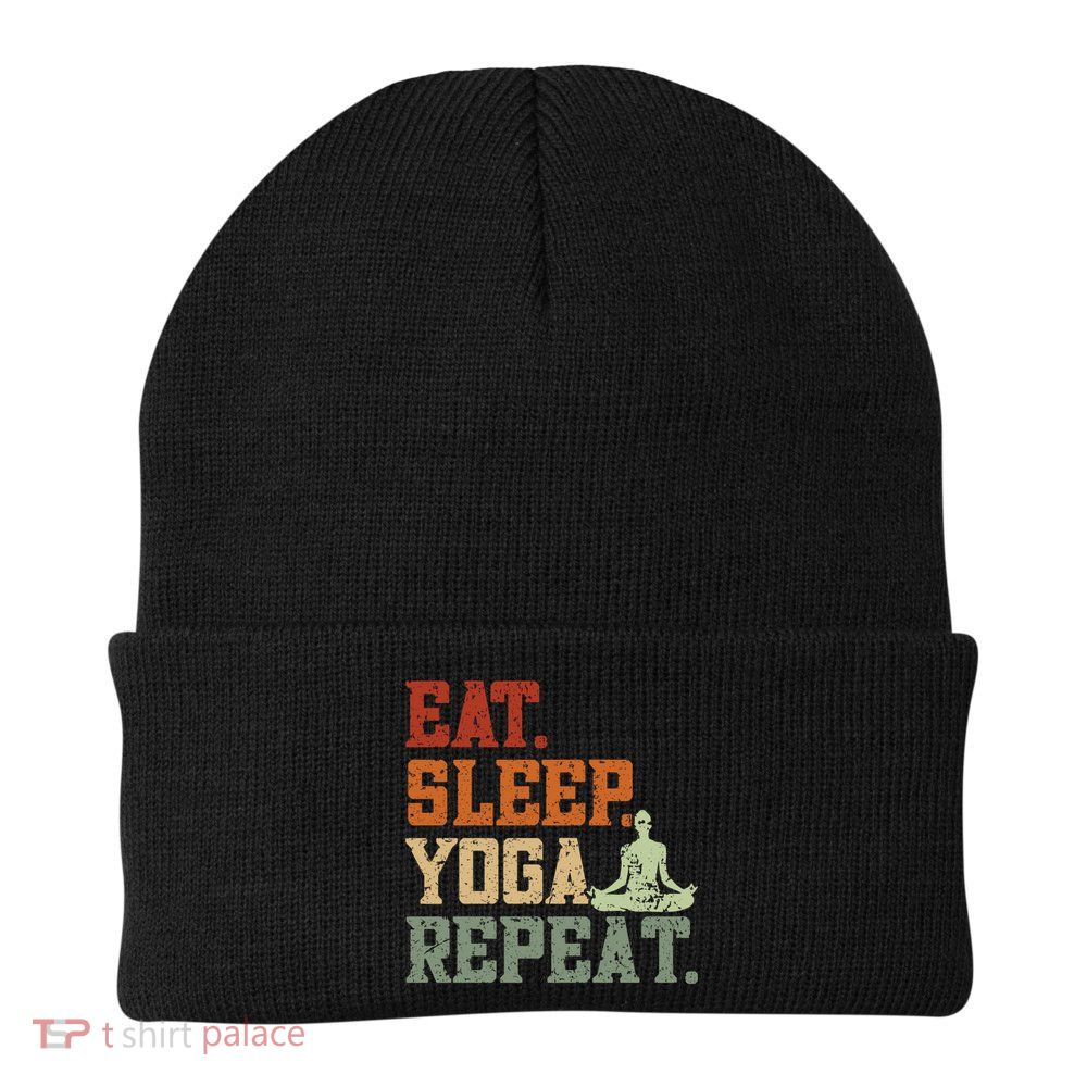 Eat Sleep Yoga Repeat Gift Spirituality Meditation Yoga Gift Beanie