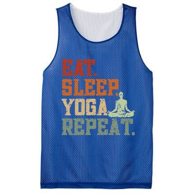 Eat Sleep Yoga Repeat Gift Spirituality Meditation Yoga Gift Mesh Reversible Basketball Jersey Tank