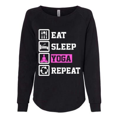 Eat Sleep Yoga Repeat Funny Yoga Lover Gift Womens California Wash Sweatshirt