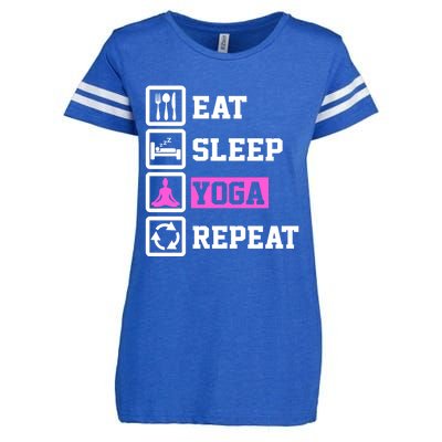 Eat Sleep Yoga Repeat Funny Yoga Lover Gift Enza Ladies Jersey Football T-Shirt