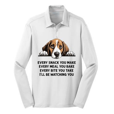 Every Snack You Make Every Meal You Bake Funny Beagle Silk Touch Performance Long Sleeve Polo