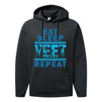 Eat Sleep Yeet Repeat Vintage Yeet Apparel Saying Performance Fleece Hoodie