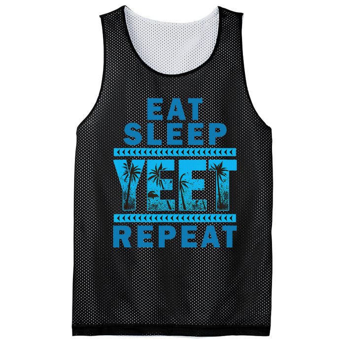 Eat Sleep Yeet Repeat Vintage Yeet Apparel Saying Mesh Reversible Basketball Jersey Tank