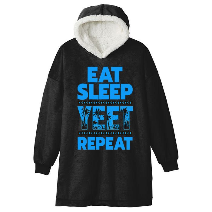 Eat Sleep Yeet Repeat Vintage Yeet Hooded Wearable Blanket